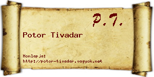 Potor Tivadar névjegykártya